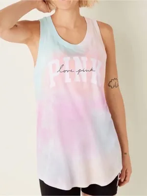 Victoria's Secret PINK Everyday Racerback Tank Top Tie Dye thumbnail 1