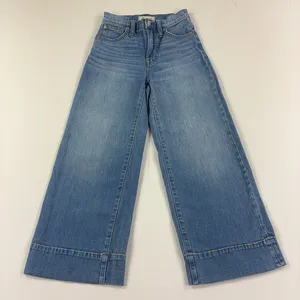 Madewell Wide-Leg Crop Jeans Womens 23 Blue Light Wash High Rise Stretch Denim thumbnail 1