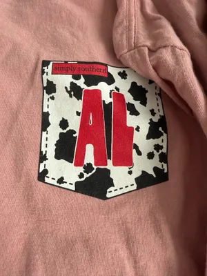 SIMPLY SOUTHERN Pink Cow Print Alabama Long Sleeve thumbnail 2
