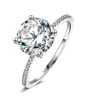 Sterling Silver SIZE 10 925 3 Carat Engagement Wedding Ring thumbnail 1