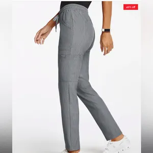 🖤- Jaanuu Women's 8-Pocket Cargo Scrub Pant - black‎ thumbnail 2