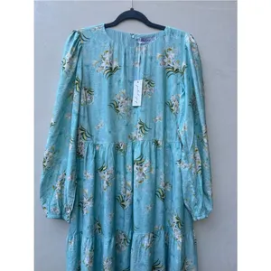 Petal & Pup Bernice Maxi Dress Blue Floral Tiered A Line Puff Sleeve Long Sleeve thumbnail 4