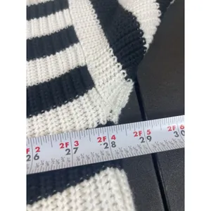 Quince Organic Cotton Striped Turtleneck Sweater Ivory Black Oversized XL thumbnail 13