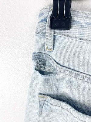 VERVET Light Wash High Rise Wide Leg Cargo Denim Jeans 25 Casual Neutral Boho thumbnail 12