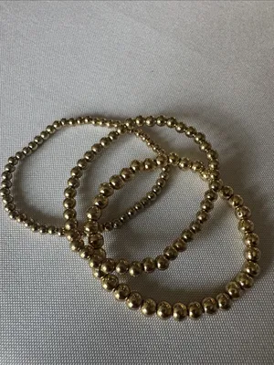 Gold Beaded Stretch Bracelet - Gold Tone Women's Jewelry thumbnail 3