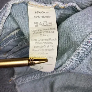 Ruffle Shoulder Denim Jacket Women S Light Wash‎ Raw Hem Cropped Western Spring thumbnail 10
