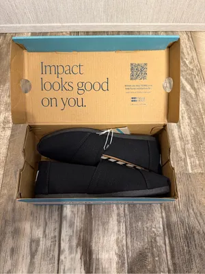 Toms Black Slip-On Canvas Shoes Size 5.5 Wide thumbnail 15