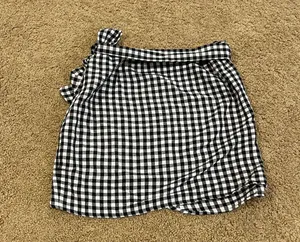Black Gingham Wrap Skirt Size M thumbnail 2