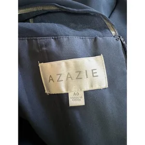 Azazie Bridesmaid Dress Blue Size A0‎ Midi A Line Flare Polyester Formal Wedding thumbnail 3