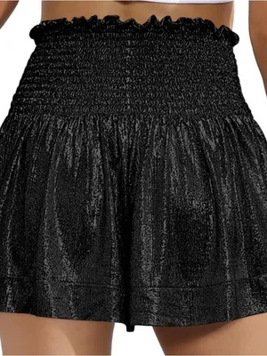 Queen of Sparkles black metallic shorts thumbnail 2