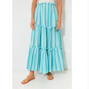 Tuckernuck Prado Maxi Skirt with‎ Pockets XS Blue White thumbnail 2
