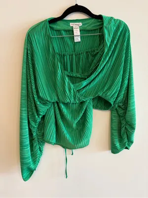Good American Women's Green Plissé Sculpted Dress Size 3/4 thumbnail 6