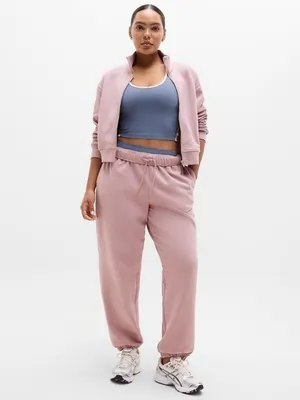 New Athleta XL Forever Fleece Track Jacket Blush Pink X-Large Regular thumbnail 4