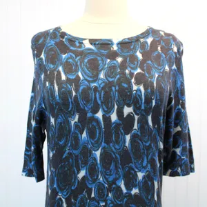 Love Moschino Womens‎ US 6 Abstract Floral Sweater Dress Blue Gray White thumbnail 3