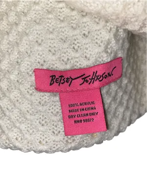 Betsey Johnson Winter Cloche hat Vintage Style Crochet Knit Beanie snow bunny thumbnail 8