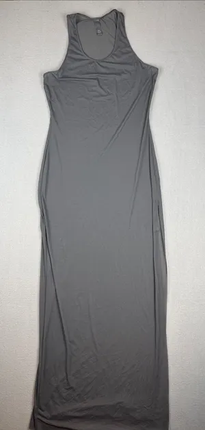 Skims Sheer Maxi Dress with slit in Gunmetal Size: XL thumbnail 1