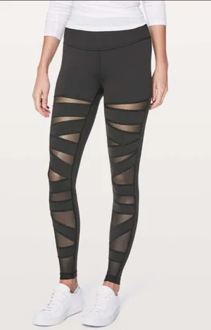 Lululemon Wunder Under Pant (Hi-Rise) *Tech Mesh 28" Black size 8 thumbnail 1