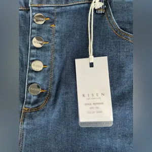 RISEN Jeans High Rise Wide Leg Button Fly Dark Wash Denim Size 2X 18 / 20 NWT thumbnail 14
