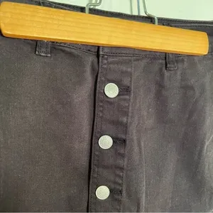Pacsun Womens Size 26 Button Front Denim Mini Skirt Black Cut Off Stretch Cotton thumbnail 4