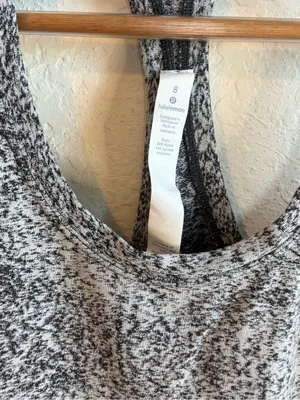 Lululemon Women Luon Spray Jacquard White Black CRB Cool Racerback II Tank 8 thumbnail 4