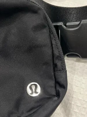 lululemon athletica Black Waist/Crossbody Bag with Silver Logo thumbnail 2