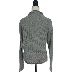 KULE The Mirabelle Mock Neck Cable Knit Cotton Sweater‎ Size Medium thumbnail 8
