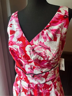 B. Smart Pink Floral Midi Dress nwt 12 thumbnail 2