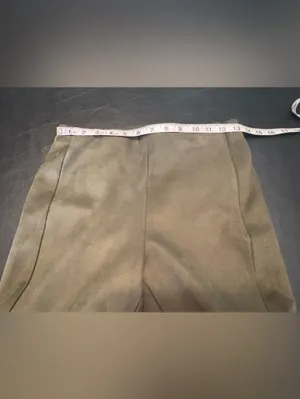 Banana Republic Devon Faux Suede Pants/Leggings in an olive green shade size 4 thumbnail 6