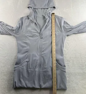 Lululemon Sz 10 In Flux Jacket Dance Studio Reversible Hooded Silver Fox Stretch thumbnail 9