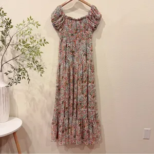 ASTR Roseline Maxi Dress in Blue Pink Multi Size Small NWT thumbnail 7
