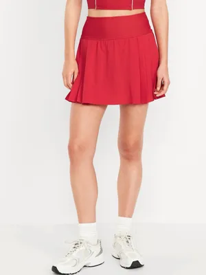 Old Navy Extra High-Waisted StretchTech Pleated Skort NWT Red Size Medium thumbnail 2