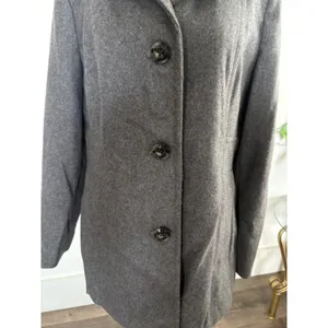 London Fog Women's Gray Wool Blend Coat Jacket Classic Pea Coat Medium‎ thumbnail 2