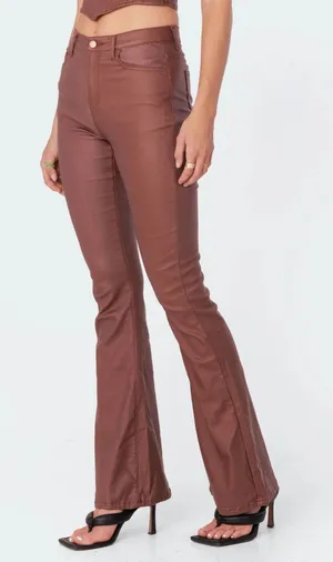 Edikted Leather Pants Flare thumbnail 1