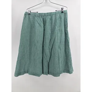 J.Crew Skirt Womens 14 G6248 Green Gingham Elastic Waist NEW thumbnail 2