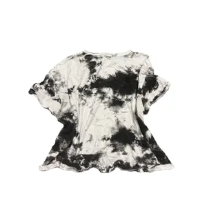 Zara Womens Large Black White Tie Dye Marble Print Short‎ Sleeve T Shirt Top thumbnail 2