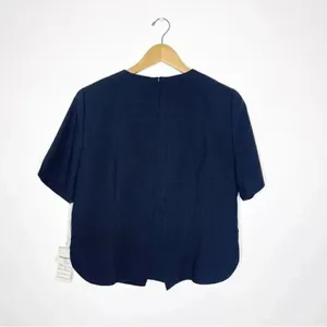 Heury Lee Black Vintage Short Sleeve Blouse Bow Button Size 12 NWT thumbnail 8