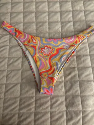 Women’s Floral Swirl Bikini Bottom - Pink, Yellow & Red Size M/L thumbnail 4