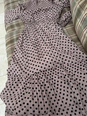 Polka Dot Maxi Dress in Dusty Rose Pink Size M thumbnail 6