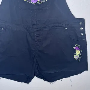 Disney Villains Black Embroidered Shortalls Overalls 4X Plus Size Poison Apple thumbnail 3