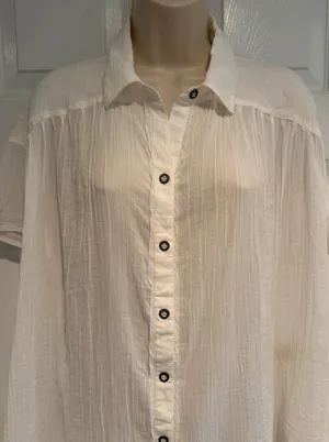 Free People We The Free Float‎ Away Shirt White Cotton Boho XS NWT Festival chic thumbnail 1