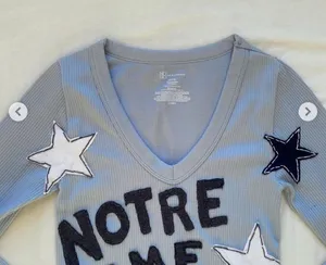 Blue Notre Dame Star long sleeve thumbnail 2