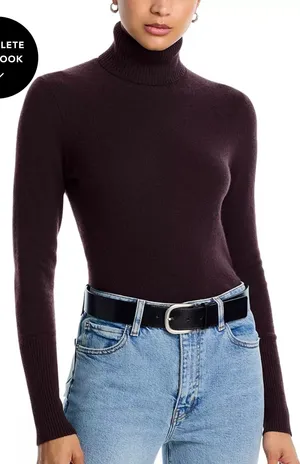 AQUA Cashmere Turtleneck Sweater thumbnail 1