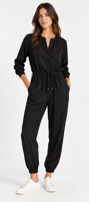 ATM Anthony Thomas Melillo Black Lyocell Blend Utility Jogger Jumpsuit Size S thumbnail 1