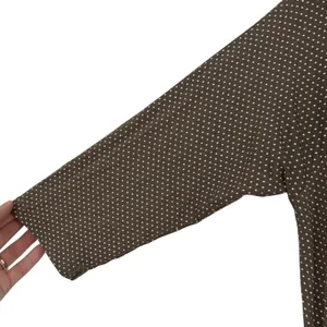 Latched Mama Brown Polka Dot Nursing Maternity‎ Midi Dress Large 3/4 Sleeve thumbnail 4