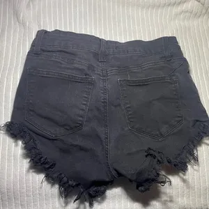 Kancan black distressed denim shorts/ Jorts thumbnail 2