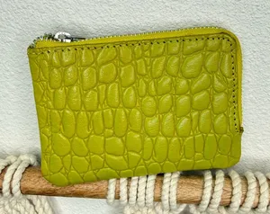Free People Wallet Leather Crocodile Embossed Coin Purse chartreuse green spring thumbnail 1
