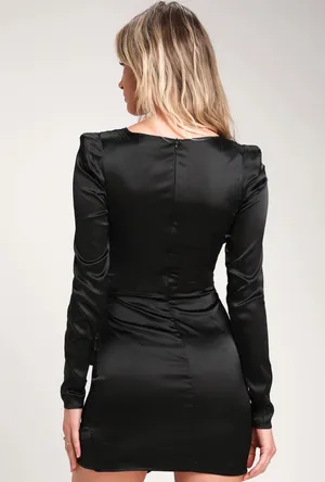 Lulus Black Long Sleeve Mini Dress thumbnail 2