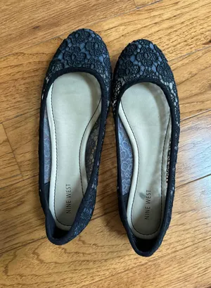 Nine West Black  Lace Ballet Flats thumbnail 7