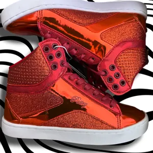 •NWT• Pastry Pop Tart Glitter High Top Sneakers Red Dance Shoes • 5W/ 3UK thumbnail 1