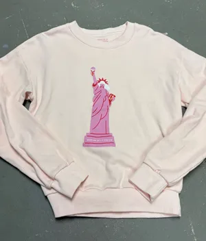 Museum of Ice Cream Statue of Liberty Pink Crewneck Sweatshirt Womens Small thumbnail 1